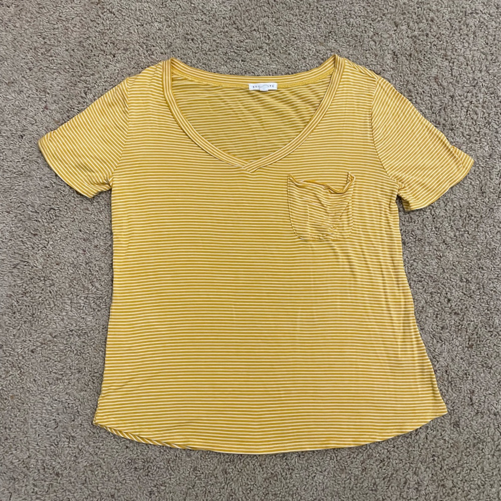 Socialite V-Neck Striped T-Shirt